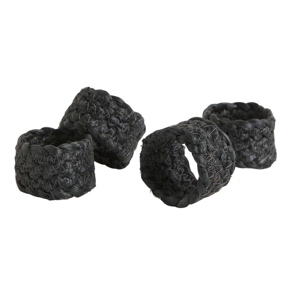 H&M 4-pack Jute Napkin Rings in Gray​​​​​​​